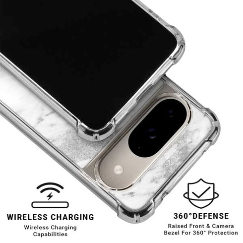 Silver Marble Google Pixel 10 Clear Case